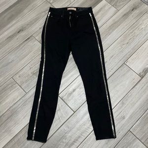 7 for all mankind black ankle skinny jeans